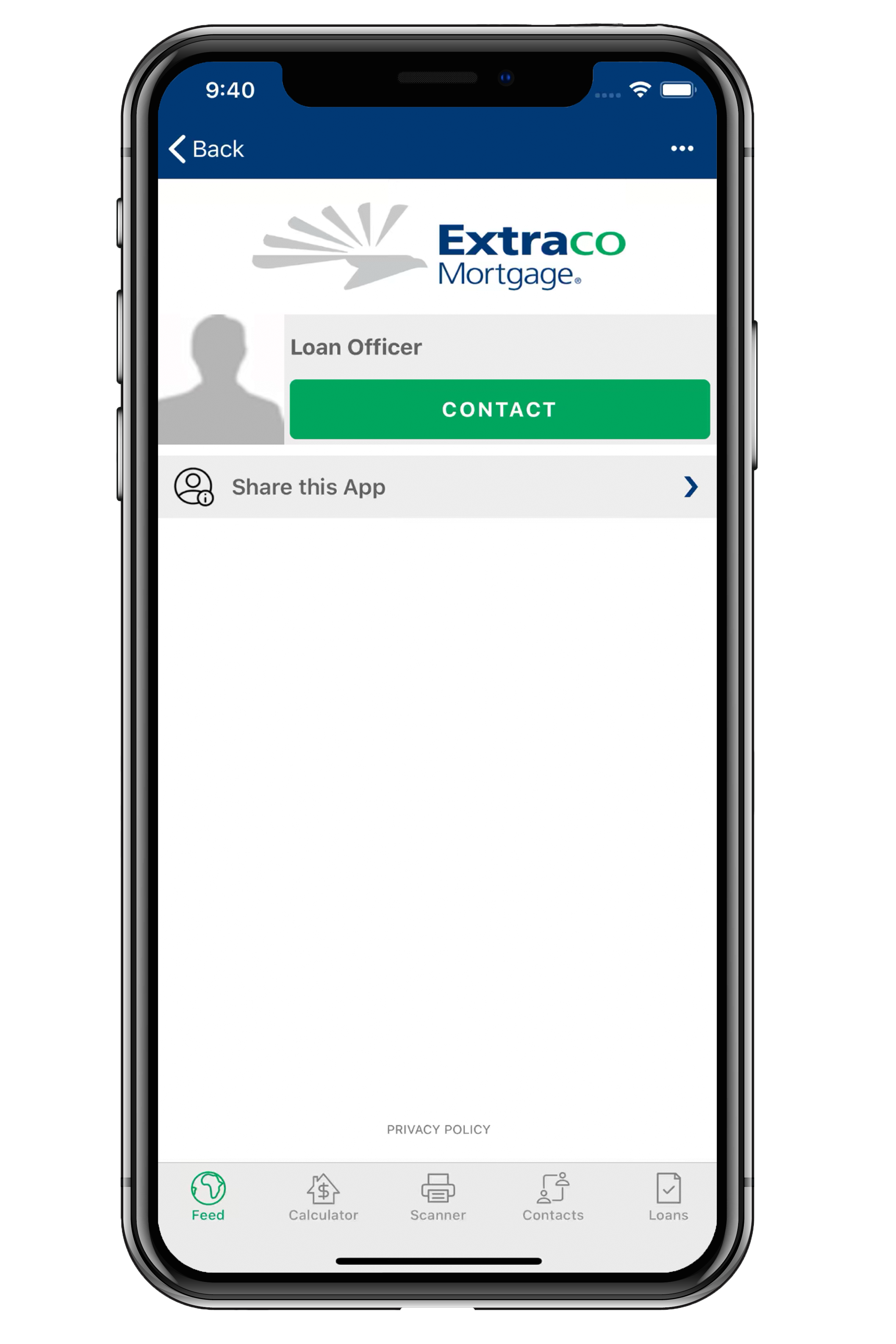 Extraco Bank Mobile App on an Apple Device