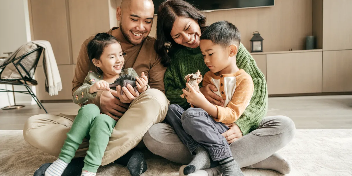 Family Holding Children