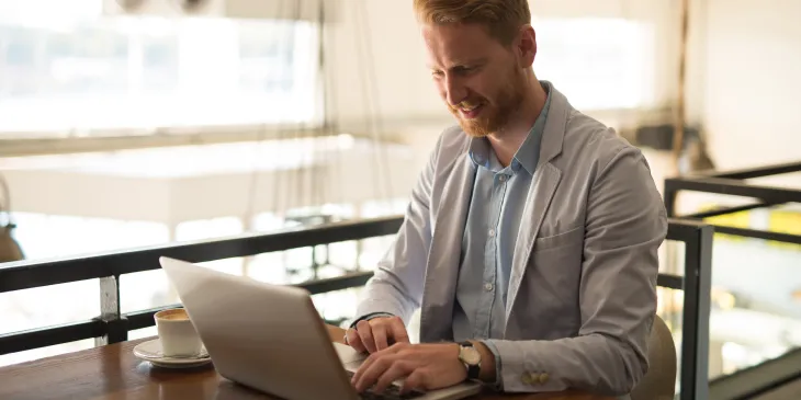 Man working on laptop