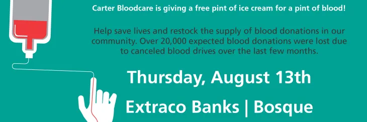 Blood drive at Extraco Banks Carter Bloodcare Donate Blood