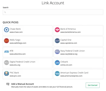 Link Account Options Extraco Banks Chase Bank Bank of America WellsFargo