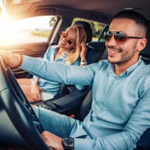 Couple Enjoying Road Trip