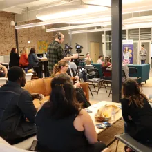 Attendees at Bank and Brews