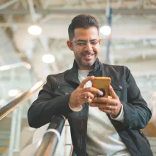 Man looking at his cell phone