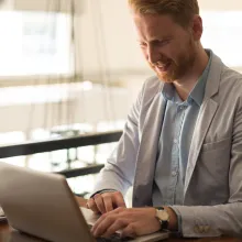 Man working on laptop