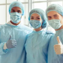 Med students posing for picture