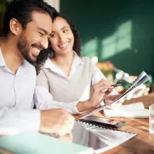 Couple looking over finances
